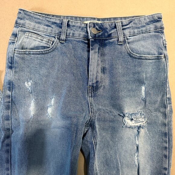 Redial Premium Denim Paris Light Blue Ripped Jeans - Size 7 or 8 - Picture 4 of 8